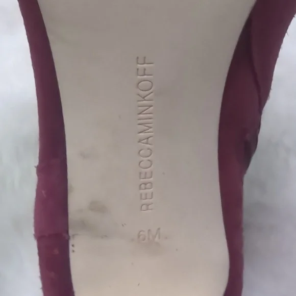 REBECCA MINKOFF Burgundy Suede Heel Booties ~ EUC - Picture 7 of 9